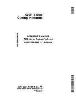 John Deere 600R Series Cutting platform Operator manual OMHXE17736 — actual manual cover