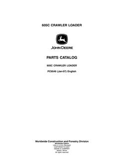 John Deere 605C Crawler loader Parts catalog PC9549 — actual manual cover
