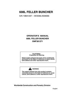 John Deere 608L Feller Buncher Feller buncher Operator manual OMF381271 — actual manual cover