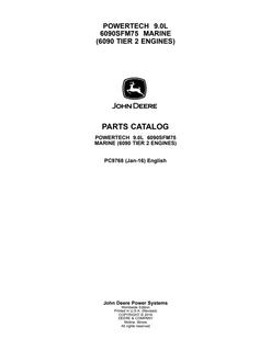 John Deere 6090SFM75 Engine Parts catalog PC9768 — actual manual cover