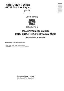 John Deere 6110R, 6120R, 6130R, 6135R Tractor Repair technical manual TM410419 — actual manual cover