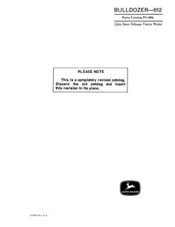 John Deere 612 Bulldozer Parts catalog PC-695 — actual manual cover
