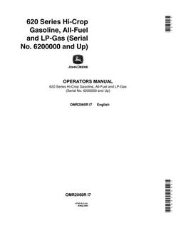John Deere 620 Series Hi-Crop Tractor Operator manual OMR2060R — actual manual cover