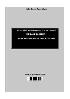 John Deere 6230, 6330, 6430 Tractor Repair Manual TM8079 — actual manual cover