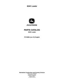 John Deere 624K Loader Parts catalog PC10058 — actual manual cover
