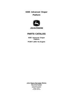 John Deere 630D Advanced Draper Platform Parts Catalog — actual manual cover