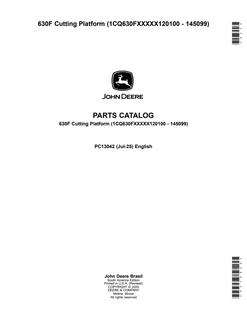 John Deere 630F Cutting platform Parts catalog PC13042 — actual manual cover