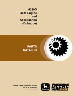 John Deere 6329D Engine Parts catalog PC1418 — actual manual cover