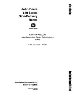 John Deere 640 Series Rake Parts catalog PC897 — actual manual cover