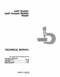 John Deere 640D Skidder and 648D Grapple Skidder Technical Manual TM-1440 — actual manual cover