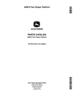John Deere 640FD Flex Draper Platform Parts Catalog — actual manual cover