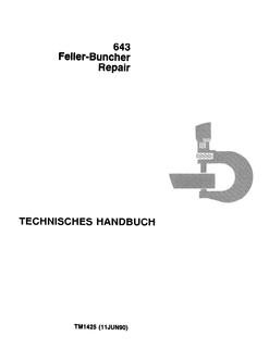 John Deere 643 Feller buncher Repair technical manual TM1425 — actual manual cover