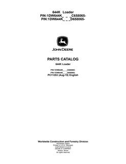 John Deere 644K Loader Parts Catalog — actual manual cover