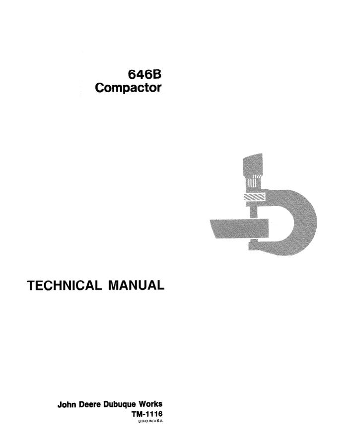 John Deere 646B Compactor Technical Manual TM1116 — actual manual cover