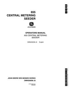 John Deere 655 Seeder Operator Manual OMN200058 — actual manual cover