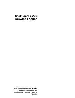 John Deere 655B and 755B Crawler loader Operator manual OMT153081 — actual manual cover