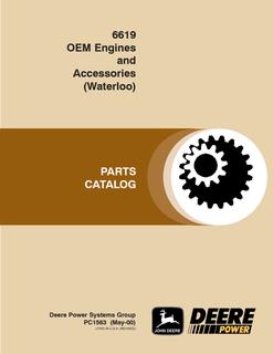 John Deere 6619 OEM engines and accessories (Waterloo) Engine Parts catalog PC1563 — actual manual cover