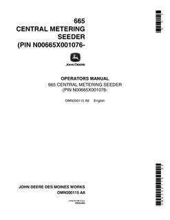 John Deere 665 Seeder Operator Manual OMN200115 — actual manual cover