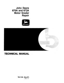 John Deere 670A, 672A Motor grader Repair technical manual — actual manual cover
