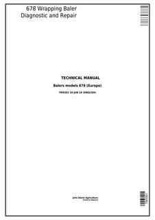 John Deere 678 Wrapping Baler Diagnostic and Repair Technical Manual TM3301 — actual manual cover