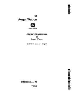 John Deere 68 Auger Wagon Operator Manual OMC19593 — actual manual cover
