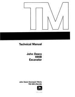 John Deere 690B Excavator Technical manual TM1093 — actual manual cover