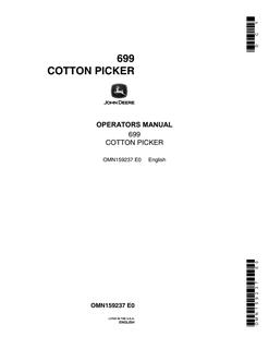 John Deere 699 Cotton Picker Operator's Manual — actual manual cover