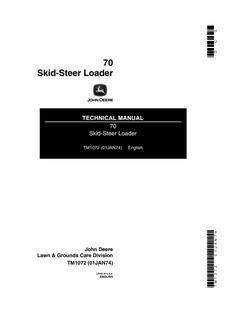 John Deere 70 Skid-steer loader Technical manual TM1072 — actual manual cover