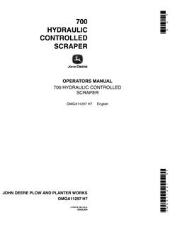 John Deere 700 Scraper Operator Manual OMGA11297 — actual manual cover