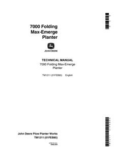 John Deere 7000 Planter Technical Manual TM1211 — actual manual cover