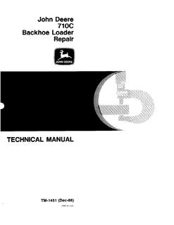 John Deere 710C Backhoe Loader Repair Technical Manual TM-1451 — actual manual cover