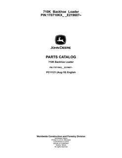 John Deere 710K Backhoe loader Parts catalog PC11121 — actual manual cover