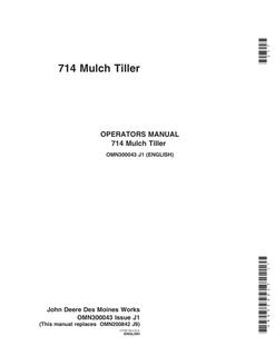 John Deere 714 Mulch Tiller Mulch tiller Operator manual OMN300043 — actual manual cover