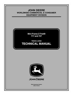 John Deere 717, 727 Mini-Frame Z-Trak Mower Technical Manual TM2043 — actual manual cover
