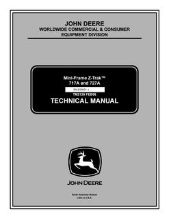 John Deere 717A, 727A Mini-Frame Z-Trak Mower Technical Manual TM2139 — actual manual cover