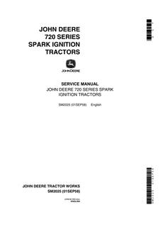 John Deere 720 Series Tractor Service manual SM2025 — actual manual cover