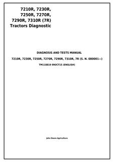 John Deere 7210R, 7230R, 7250R, 7270R, 7290R, 7310R, 7R Tractor Diagnosis and Tests Manual TM118819 — actual manual cover