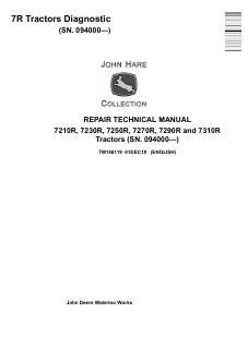 John Deere 7210R, 7230R, 7250R, 7270R, 7290R, 7310R Tractor Repair technical manual TM146119 — actual manual cover