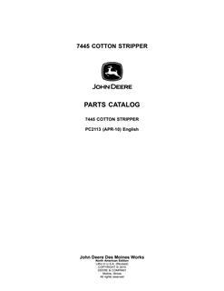 John Deere 7445 Cotton stripper Parts catalog PC2113 — actual manual cover