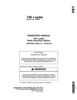 John Deere 746 Loader Loader Operator manual OMW54466 — actual manual cover