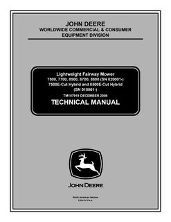 John Deere 7500, 7700, 8500, 8700, 8800, 7500E-Cut Hybrid, 8500E-Cut Hybrid Fairway mower Technical manual TM107919 — actual manual cover