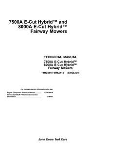 John Deere 7500A, 8000A E-Cut Hybrid Fairway Mower Technical Manual TM124419 — actual manual cover