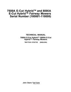 John Deere 7500A E-Cut Hybrid, 8000A E-Cut Hybrid Fairway Mower Technical Manual TM177819 — actual manual cover