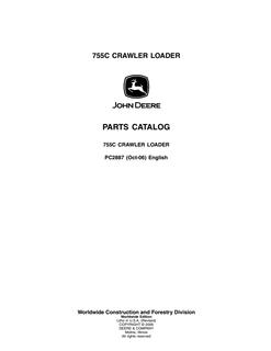 John Deere 755C Crawler loader Parts catalog PC2887 — actual manual cover