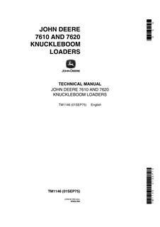 John Deere 7610, 7620 Knuckleboom loader Technical manual TM1146 — actual manual cover