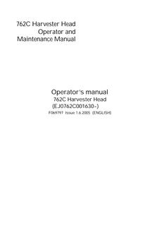 John Deere 762C Harvester head Operator Manual F069797 — actual manual cover