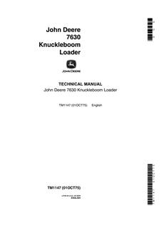 John Deere 7630 Knuckleboom loader Technical manual TM1147 — actual manual cover