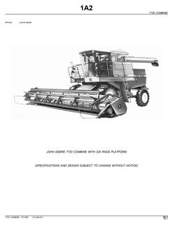 John Deere 7720 with 224 rigid platform Combine Parts catalog PC1667 — actual manual cover