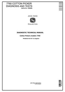 John Deere 7760 Cotton Picker Diagnostic Technical Manual TM100319 — actual manual cover