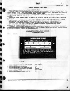 John Deere 790, 792 Excavator Parts catalog PC1975 — actual manual cover